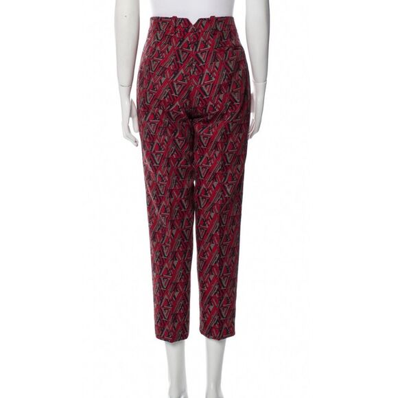 Louis Vuitton Red Multi Jacquard Logo Mid-Rise Straight Leg Pants SZ 40 Womens - Picture 3 of 16